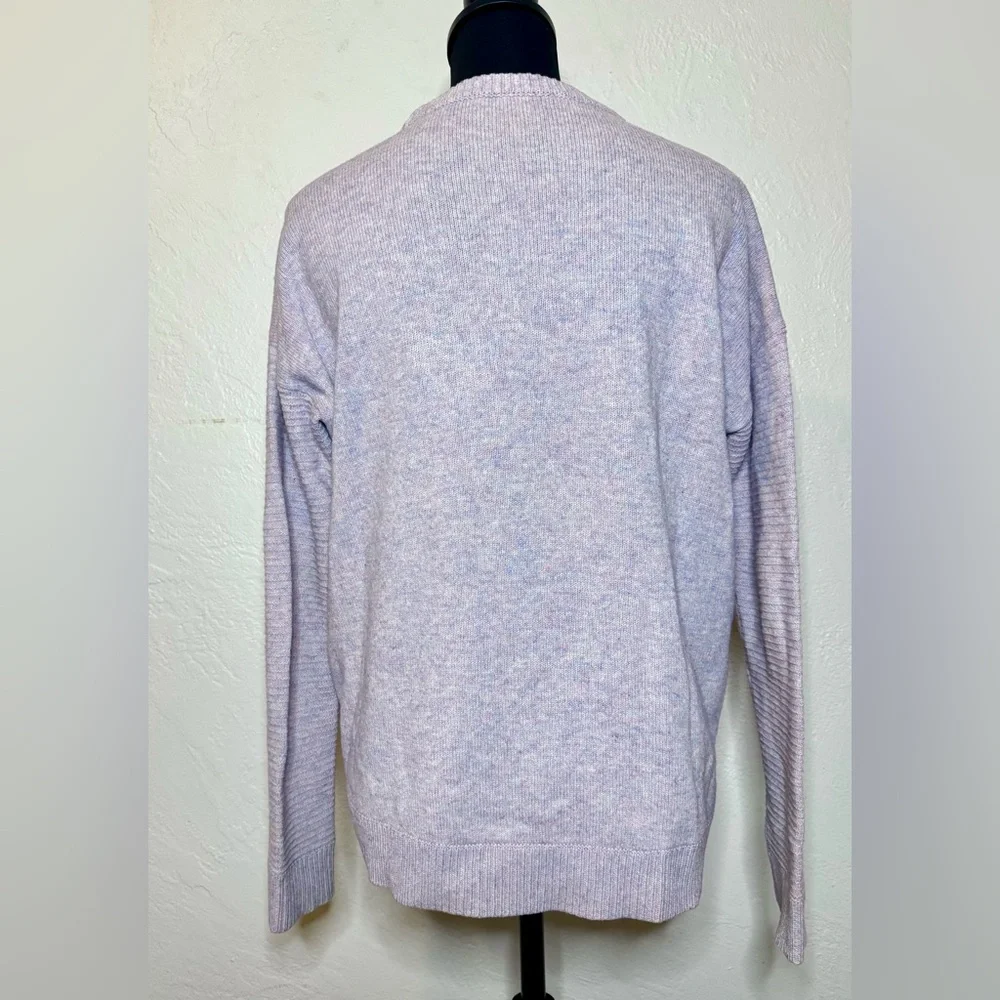 J. CREW 100% Wool Zippered Crew Neck Sweater Multicolor Lilac Women's Size Small